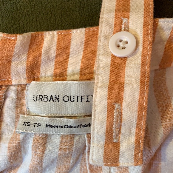 Urban Outfitters Rosie Ruffle Skirtall Overall Orange Stripe, XS - Picture 12 of 15